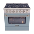 36 in. 5.2 cu. ft. Natural Gas Range with Convection Oven in Light Blue