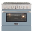 36 in. 5.2 cu. ft. Natural Gas Range with Convection Oven in Light Blue