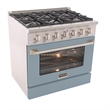 36 in. 5.2 cu. ft. Propane Gas Range with Convection Oven in Light Blue