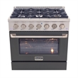 36 in. 5.2 cu. ft. Propane Gas Range with Convection Oven in Cement Gray
