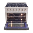 36 in. 5.2 cu. ft. Propane Gas Range with Convection Oven in Cement Gray