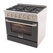 36 in. 5.2 cu. ft. Propane Gas Range with Convection Oven in Cement Gray