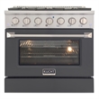 36 in. 5.2 cu. ft. Propane Gas Range with Convection Oven in Cement Gray