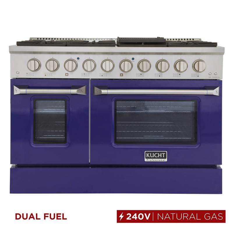 48 in. 6.7 cu. ft. Dual Fuel Range for Natural Gas in Blue