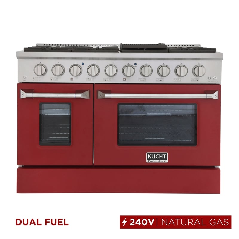 48 in. 6.7 cu. ft. Dual Fuel Range for Natural Gas in Red