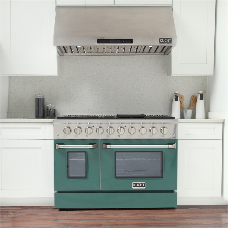 48 in. 6.7 cu. ft. Dual Fuel Range for Propane Gas in Green
