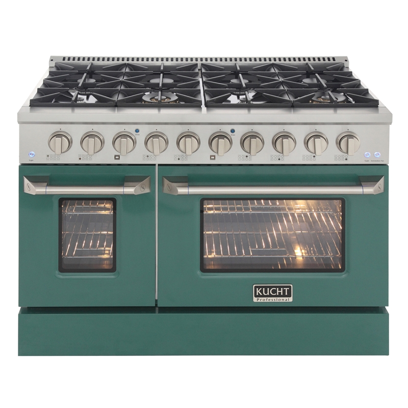 48 in. 6.7 cu. ft. Dual Fuel Range for Propane Gas in Green