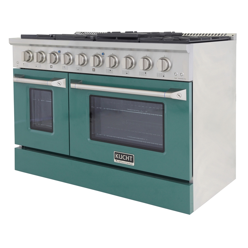 48 in. 6.7 cu. ft. Dual Fuel Range for Propane Gas in Green