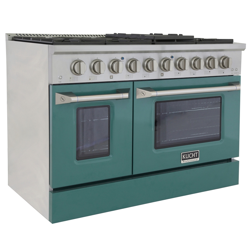 48 in. 6.7 cu. ft. Dual Fuel Range for Propane Gas in Green
