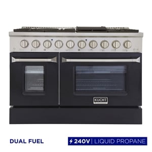 48 in. 6.7 cu. ft. Dual Fuel Range for Propane Gas in Black
