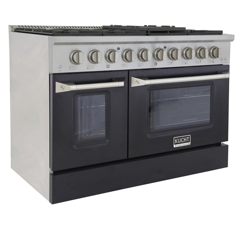 48 in. 6.7 cu. ft. Dual Fuel Range for Propane Gas in Black