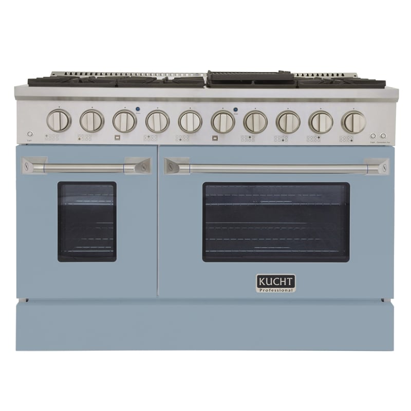 48 in. 6.7 cu. ft. Dual Fuel Range for Natural Gas in Light Blue