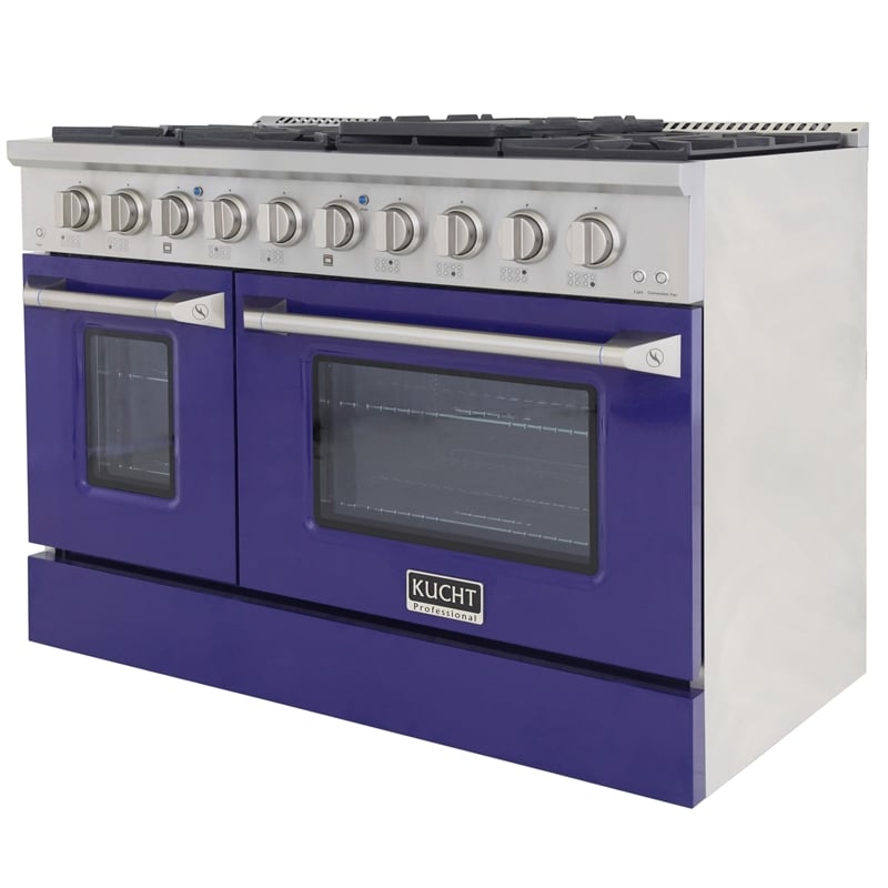 48 in. 6.7 cu. ft. Dual Fuel Range for Propane Gas in Blue
