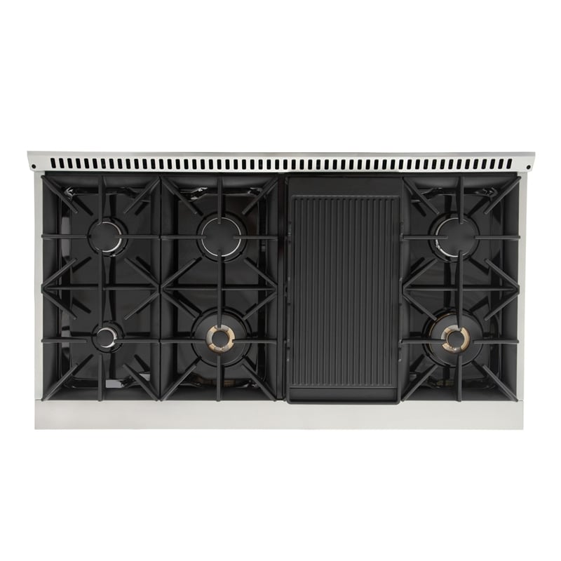 48 in. 6.7 cu. ft. Dual Fuel Range for Propane Gas in Blue