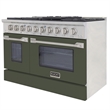 48 in. 6.7 cu. ft. Dual Fuel Range for Propane Gas in Olive Green