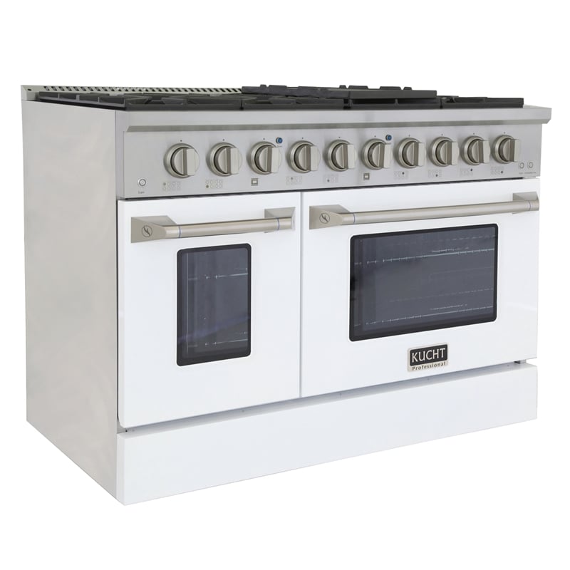 48 in. 6.7 cu. ft. Dual Fuel Range for Propane Gas in White