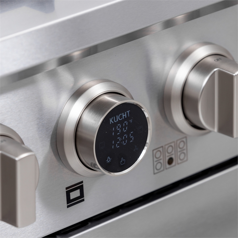 30 in. 4.2 cu. ft. 4 Burners Dual Fuel Range + Wall Mount Range Hood