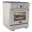 30 in. 4.2 cu. ft. 4 Burners Dual Fuel Range + Wall Mount Range Hood