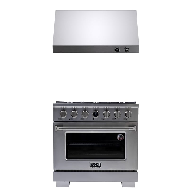 36 in. 5.2 cu. ft. Dual Fuel Range for Natural Gas + Under Cabinet Range Hood