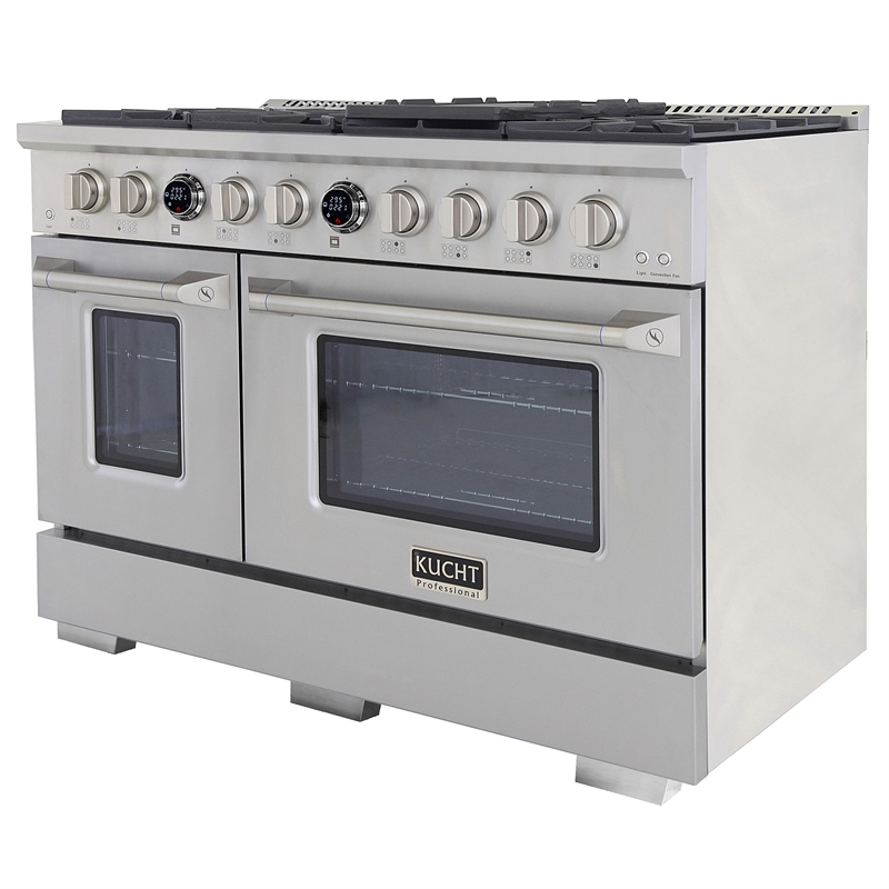 48 in. 6.7 cu. ft. Dual Fuel Range for Propane Gas + Under Cabinet Range Hood
