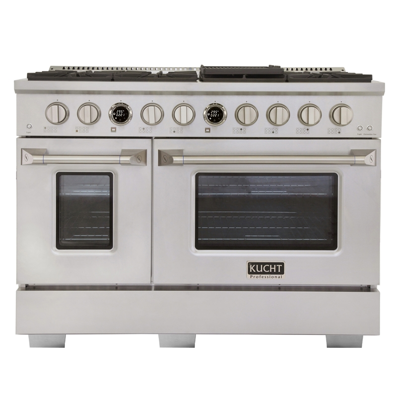 48 in. 6.7 cu. ft. Dual Fuel Range for Propane Gas + Under Cabinet Range Hood