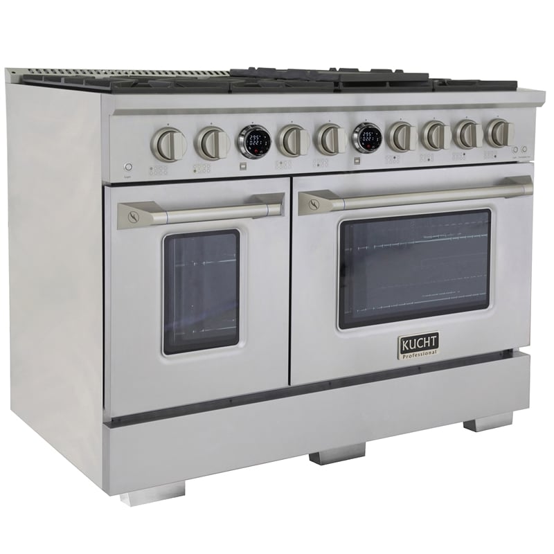 48 in. 6.7 cu. ft.  Dual Fuel Range for Propane Gas  + Wall Mount Range Hood