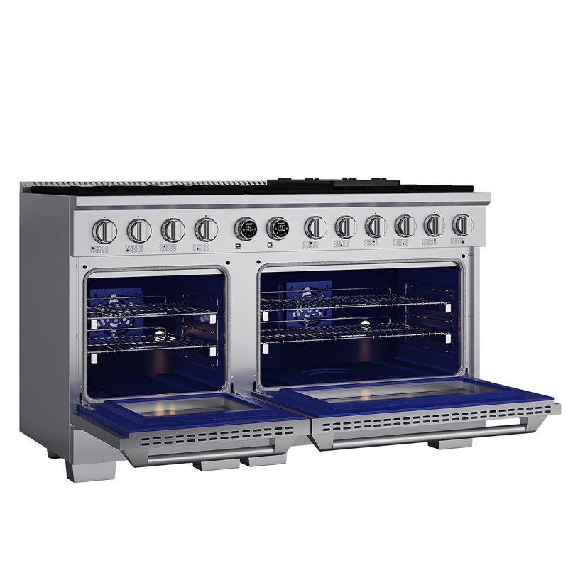 60 in. 7.9 cu. ft. 1 Dual Fuel Range for Natural Gas + Under Cabinet Range Hood