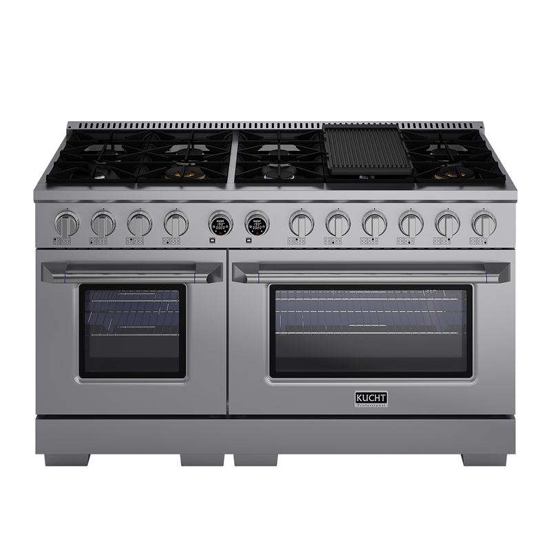 60 in. 7.9 cu. ft.  Dual Fuel Range for Propane Gas + Under Cabinet Range Hood