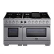 60 in. 7.9 cu. ft.  Dual Fuel Range for Propane Gas + Under Cabinet Range Hood