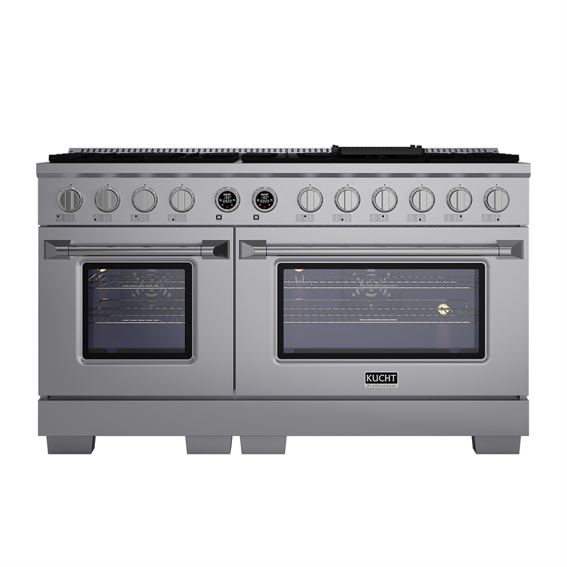 60 in. 7.9 cu. ft. Dual Fuel Range for Propane Gas  + Wall Mount Range Hood