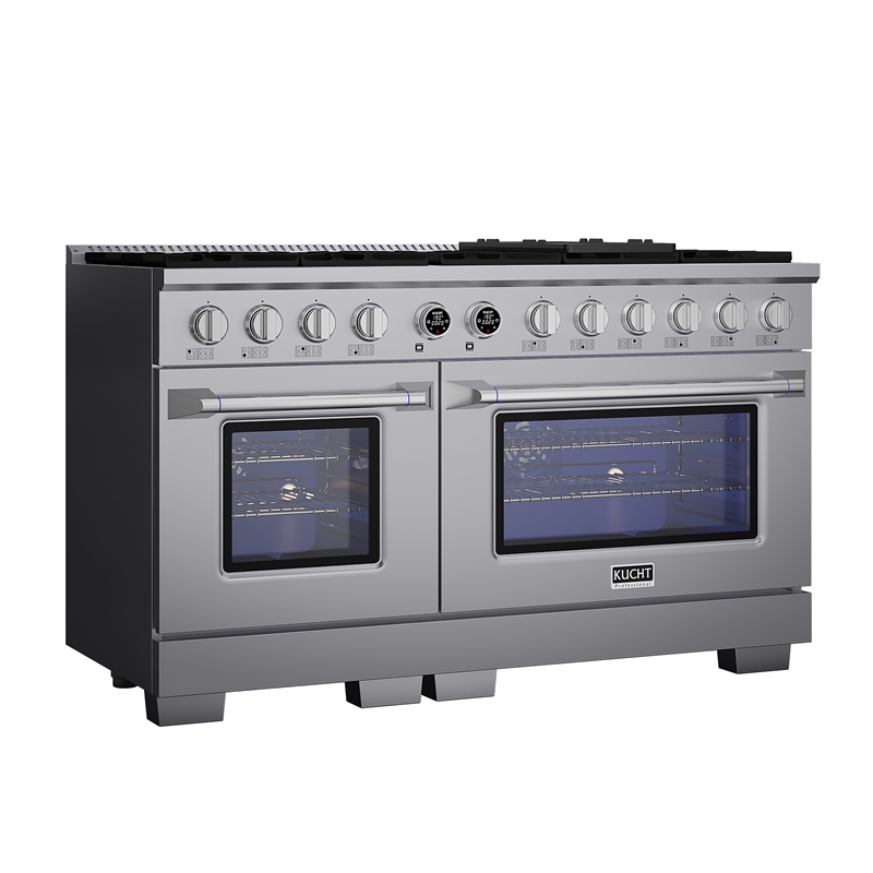 60 in. 7.9 cu. ft. Dual Fuel Range for Propane Gas  + Wall Mount Range Hood