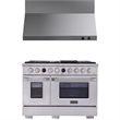60 in. 7.9 cu. ft. Dual Fuel Range for Propane Gas  + Wall Mount Range Hood