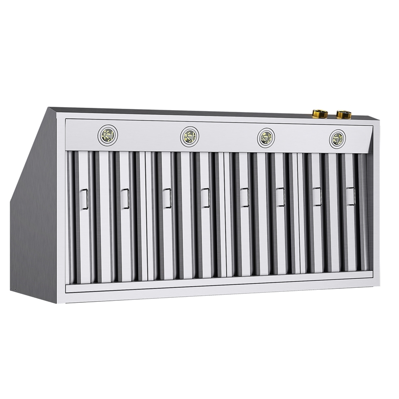 48 in. 6.7 cu. Dual Fuel Range for Propane Gas and Gold + Wall Mount Range Hood