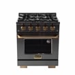 Gemstone 30 in. 4.2 cu.  Propane Gas in Titanium SS + Wall Mount Range Hood
