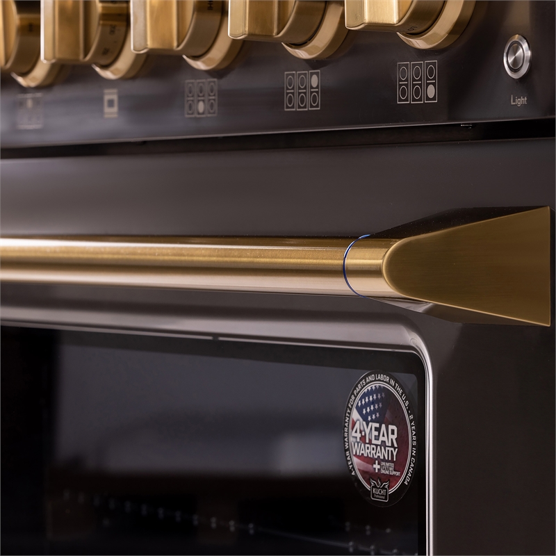 Gemstone 36 in. 5.2 Propane Gas Range in Titanium SS + Under Cabinet Range Hood