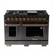 Gemstone 48 in. Propane Gas Range  in Titanium SS + Under Cabinet Range Hood