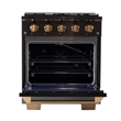 Gemstone. Dual Fuel Range for Natural Gas in Titanium SS + Wall Mount Range Hood