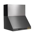 30 in. Dual Fuel Range for Propane Gas in Titanium SS + Wall Mount Range Hood