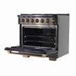36 in Dual Fuel Range for Natural Gas in Titanium SS + Under Cabinet Range Hood