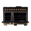 48 in. Dual Fuel Range for Propane Gas in Titanium SS + Wall Mount Range Hood
