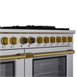 Dual Fuel Range for Natural Gas in Stainless Steel  Gold Wall Mount Range Hood
