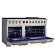 Dual Fuel Range for Natural Gas in Stainless Steel  Gold Wall Mount Range Hood
