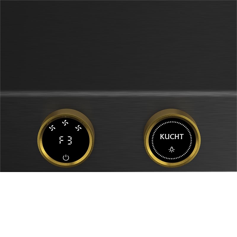 Dual Fuel Range  Natural Gas in Titanium Stainless Steel + Wall Mount Range Hood