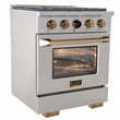 30 in. 4.2 cu. ft.  Dual Fuel Range for Propane Gas + Wall Mount Range Hood