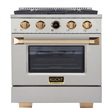 30 in. 4.2 cu. ft.  Dual Fuel Range for Propane Gas + Wall Mount Range Hood