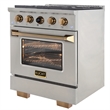 30 in. 4.2 cu. ft.  Dual Fuel Range for Propane Gas + Wall Mount Range Hood