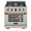 30 in. 4.2 cu. ft.  Dual Fuel Range for Propane Gas + Wall Mount Range Hood