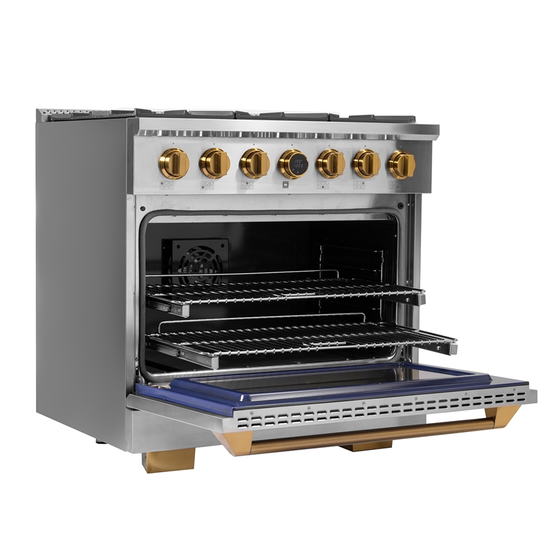 36 in. 5.2 cu. ft.  Fuel Range for Propane Gas + Under Cabinet Range Hood