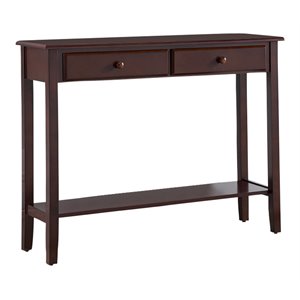pilaster designs noah contemporary wood console sofa table w/ drawers in walnut