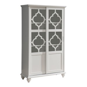 pilaster designs chase contemporary wood china curio display cabinet in white